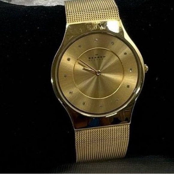 Skagen Gold Stainless Steel Womens Watch - Picture 1 of 12